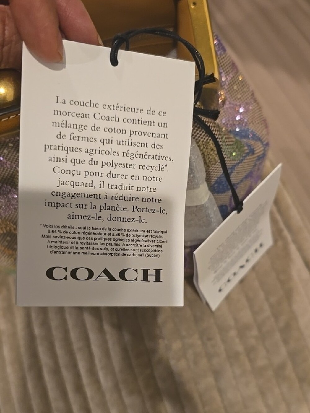 Authentic Coach Iridescent Multicolor Hexagon Clutch with Gold Trim - Picture 4 of 12
